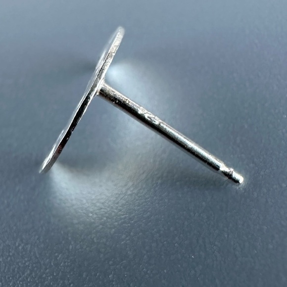 Sterling Silver Dainty Moon Stud Earrings - Picture 5 of 5